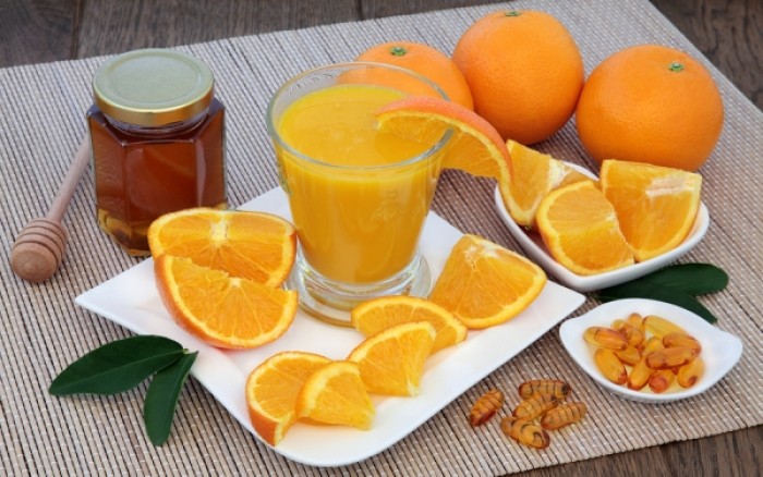 jugo energetico de naranja y espirulina