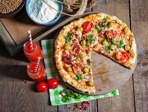 Pizza vegetariana con un toque Espirulina