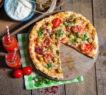 Pizza vegetariana con un toque Espirulina